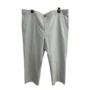 Izod Mens Light Blue Cotton Blend Flat Front Chino Pants Size 46/30 Classic Work